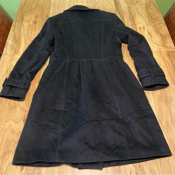 Burberry London Wool Cashmere Double Breasted Trench Coat Black Womens Size 2 - Picture 13 of 16